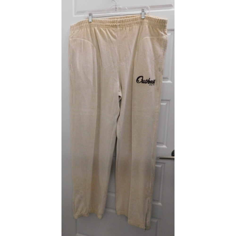 Outkast Clothing Co Velour Track Pants Sweats Beige Hip Hop‎ 2 XL